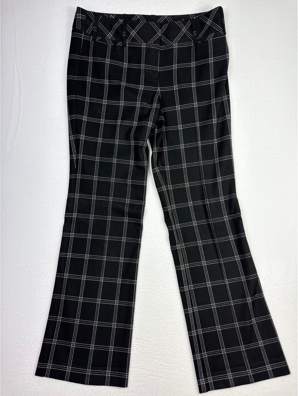 Ann Taylor LOFT Marisa Black and White Plaid Dress Pants Size 8